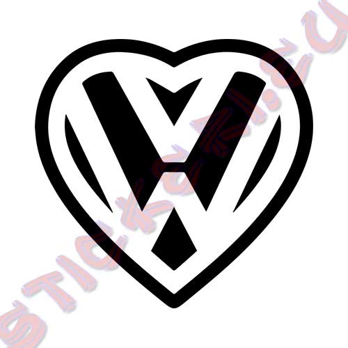 Стикер VW сърце