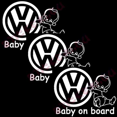 Стикери VW бебе в колата 3 броя