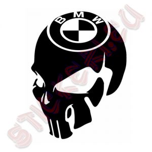 Стикер череп BMW