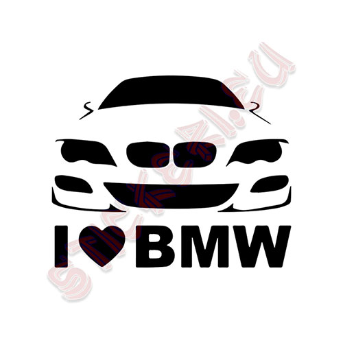 Стикер I Love BMW