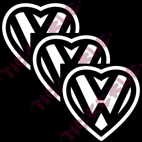 Стикери VW сърце 3 броя