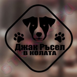 Стикер Джак Ръсел в колата