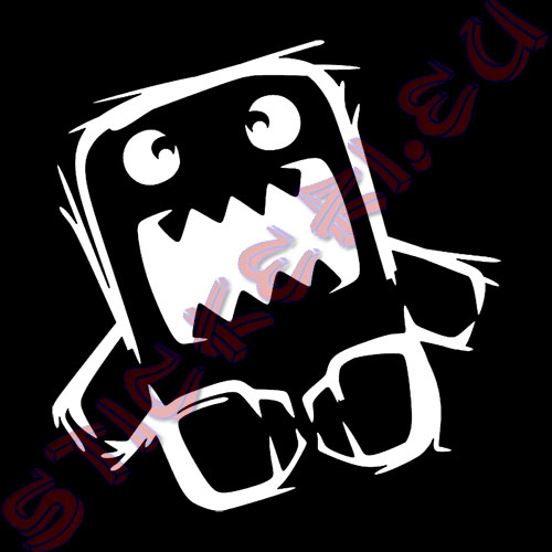 Стикер за автомобили Domo Kun Angry бял